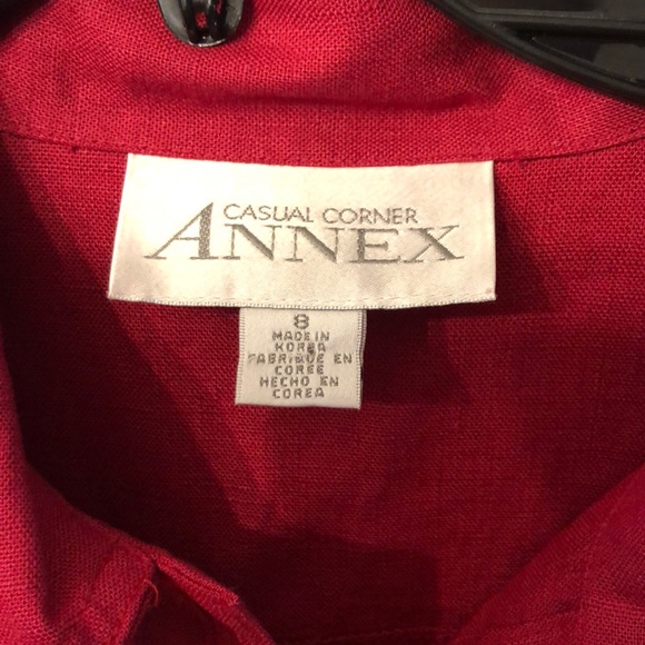 Vintage Linen Blend Maxi Dress Red Casual Corner - Picture 4 of 7